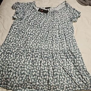 KOTN Green and White Floral Dress